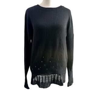 Skull Cashmere Black Sz Small‎ Edgy 100% Cashmere Sweater Designer Luxe Knit